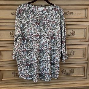 J.Jill 3/4 sleeve floral print shirt.  New with tags